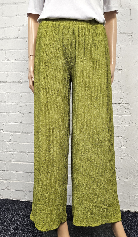 Rib Textured Wide Leg Trousers